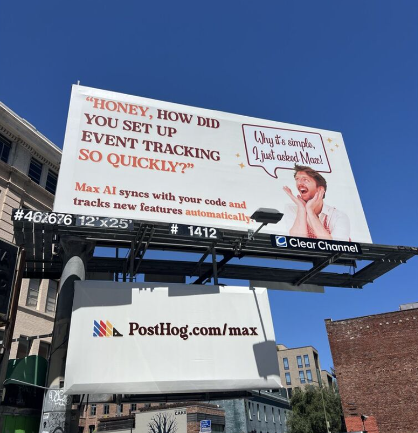 James on a billboard